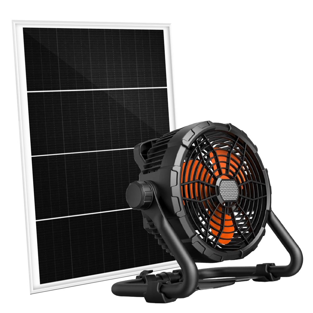 Вентилятор пола солнечного перезаряжаемые вентилятора стойки электрический с ночным светом и ДК приемной панели
